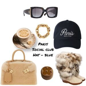 3. BACK IN STOCK-Paris Social Club Baseball Hat Navy Blue